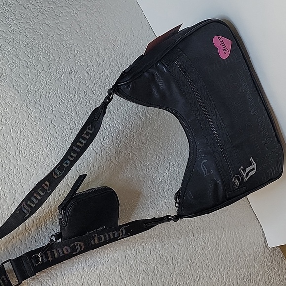 NWT Juicy Couture Material Girl Shoulder Bag With Coin Pouch Color Liquorice - Picture 4 of 17